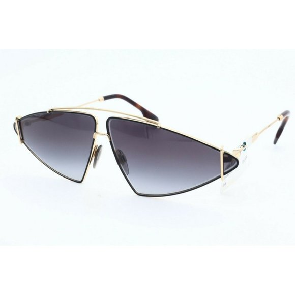 New Burberry B 3111 68 10178G Gold Geometric Aviator Sunglasses Grey Lenses (A) - Picture 1 of 4